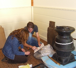 Intern and staff at Fairfield Museum